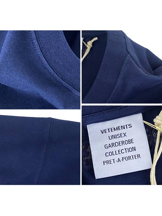 Couture Logo Overfit Short Sleeve T-Shirt Navy - VETEMENTS - BALAAN 8