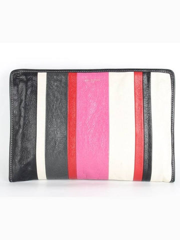 Bazaar striped clutch - BALENCIAGA - BALAAN 1