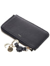 Alphabet Half Zip Leather Card Wallet Black - CHLOE - BALAAN 5