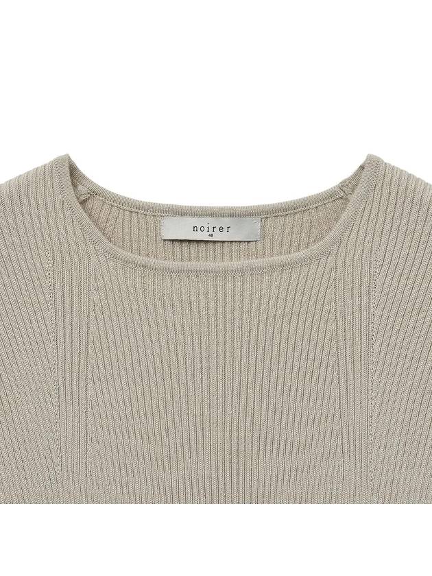 Micro Ribbed Square Neck Half Knit Top Beige - NOIRER - BALAAN 5