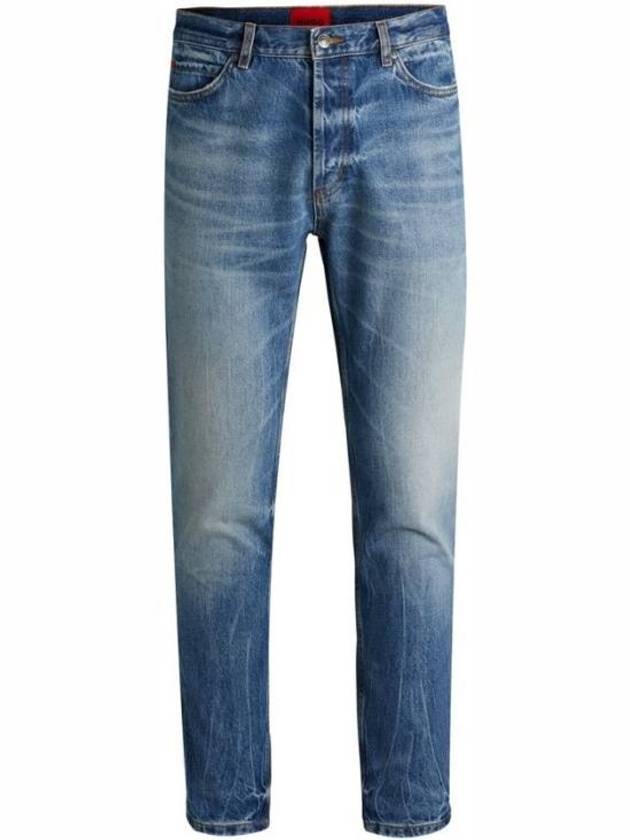 Tapered Fit Rigid Denim Jeans Blue - HUGO BOSS - BALAAN 2