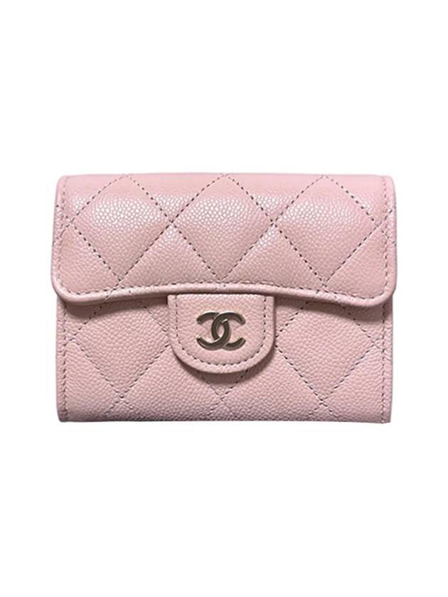 Women's Classic Flap Calfskin Card Wallet Pink - CHANEL - BALAAN 1