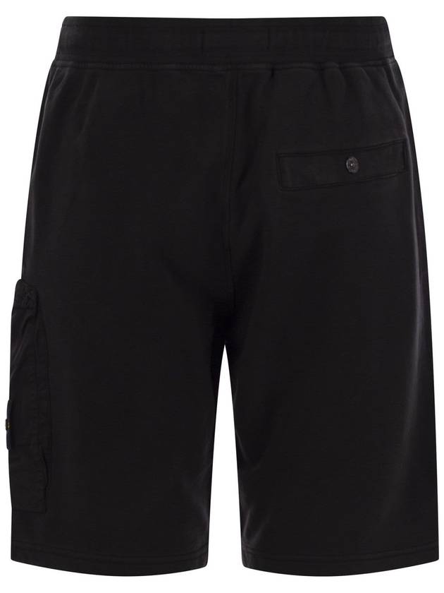 Cargo bermuda shorts with pockets and ribbing - STONE ISLAND - BALAAN 2