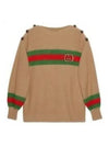 Web Interlocking GG Knit Top Camel - GUCCI - BALAAN 2