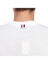 Striped Detail Crew Neck Cotton Short Sleeve T-Shirt White - THOM BROWNE - BALAAN 7