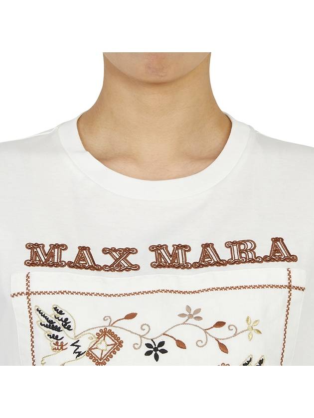Logo Cotton Short Sleeve T-Shirt White - MAX MARA - BALAAN 7