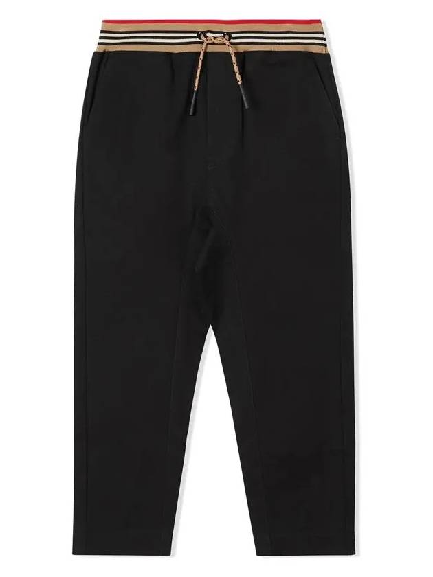 Kids Icon Stripe Track Pants Black - BURBERRY - BALAAN 3