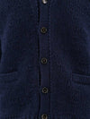 Intarsia Knit Wool Cardigan Navy - GUCCI - BALAAN 4