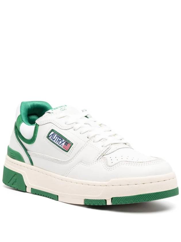 Men's CLC Leather Low Top Sneakers Green White - AUTRY - BALAAN 3