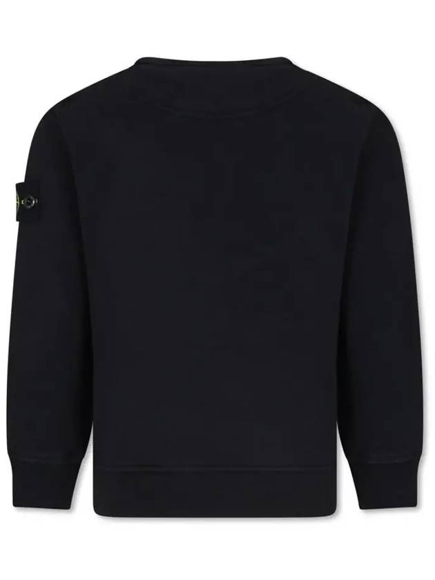 Kids Wappen Patch Organic Cotton Fleece Sweatshirt Black - STONE ISLAND - BALAAN 4