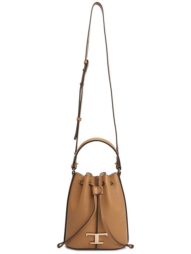 T Timeless Leather Micro Logo Bucket Bag Camel - TOD'S - BALAAN 8