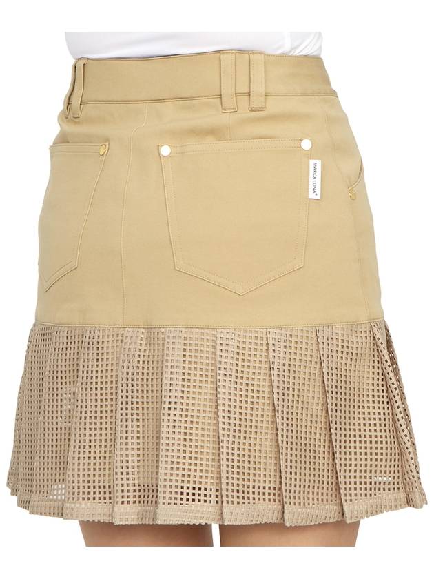 Golf Wear Women s Mini Pleated Skirt MLW 3B AE06 BEIGE - MARK & LONA - BALAAN 11