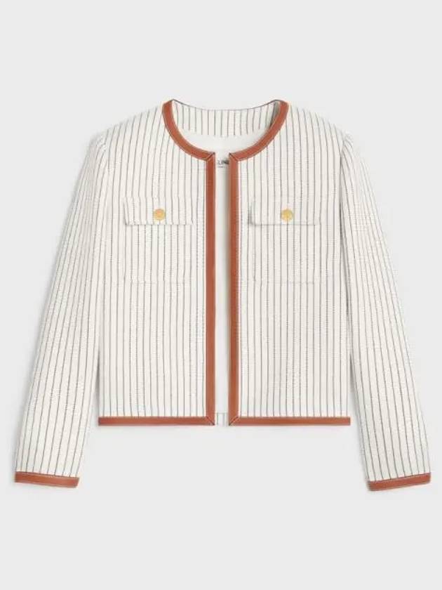 Chelsea Stripe Wool Jacket Ivory - CELINE - BALAAN 2