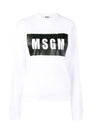 Box Logo Print Sweatshirt White - MSGM - BALAAN 3