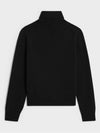 Embroidered Logo Scottish Cashmere Turtleneck Black - CELINE - BALAAN 3