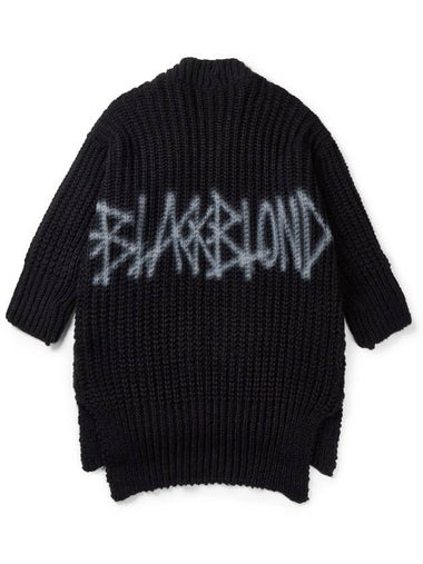 BBD Graffiti Logo Draped Flow Knit Cardigan Black - BLACKBLOND - BALAAN 1