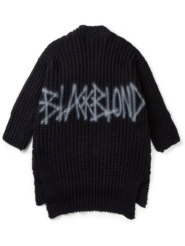 Graffiti Logo Draped Flow Knit Cardigan Black - BLACKBLOND - BALAAN 2