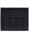 Intrecciato Leather Card Wallet Black - BOTTEGA VENETA - BALAAN 5