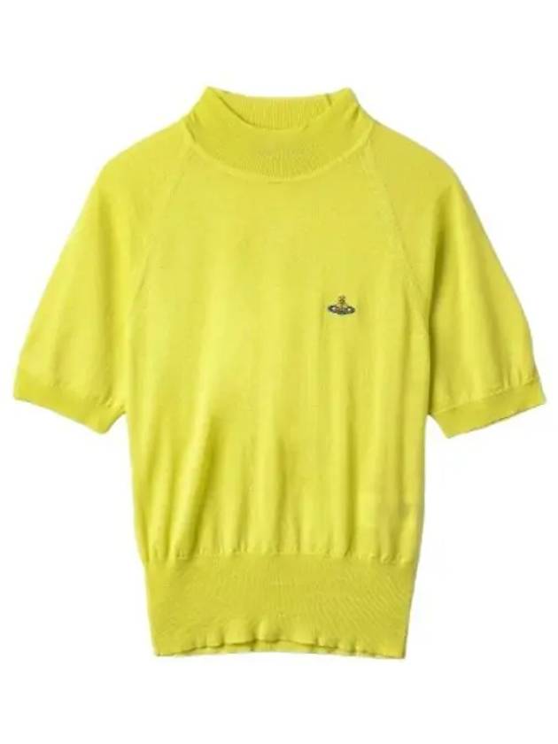 Embroidered short sleeve knit neon yellow - VIVIENNE WESTWOOD - BALAAN 1