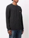 Baby Fox Patch Cosy Round Neck Pullover Wool Knit Top Dark Grey - MAISON KITSUNE - BALAAN 5