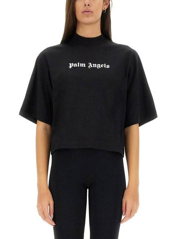 Palm Angels T-Shirt With Logo - PALM ANGELS - BALAAN 1