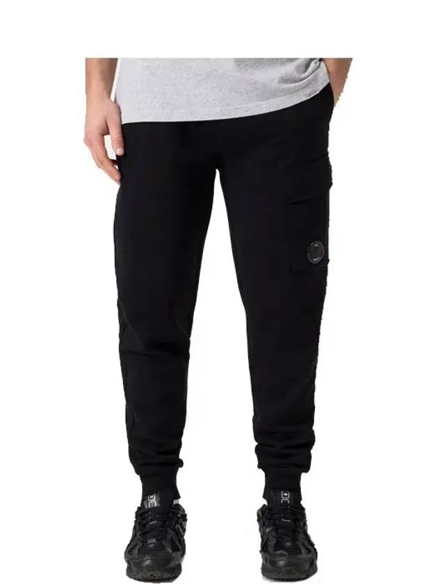 Diagonal Raised Fleece Cargo Track Pants Black - CP COMPANY - BALAAN 5