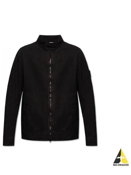 Tela Mock Neck Zip-up Jacket Black - STONE ISLAND - BALAAN 2