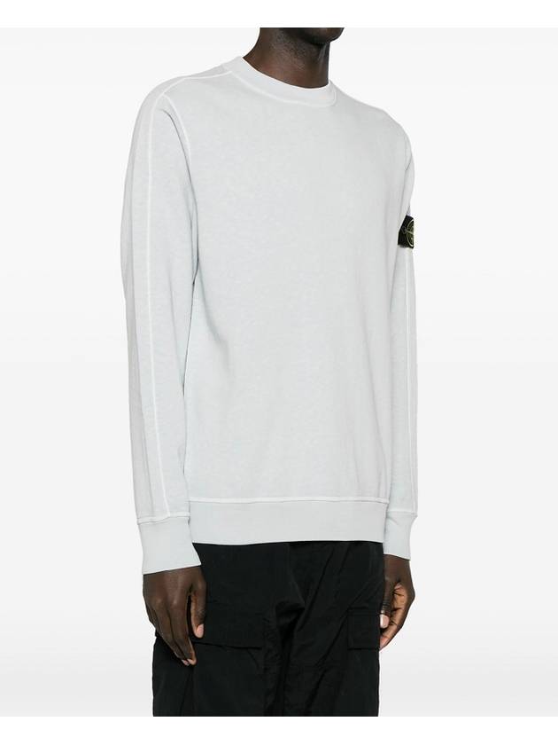 Garment Dyed Malfile Crewneck Sweatshirt Sky Blue - STONE ISLAND - BALAAN 6