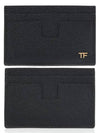 TF Logo Grain Leather Small Card Wallet Black - TOM FORD - BALAAN 4