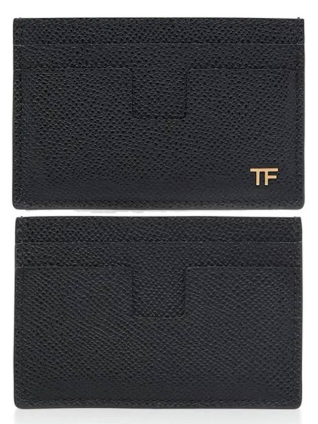 TF Logo Grain Leather Small Card Wallet Black - TOM FORD - BALAAN 4