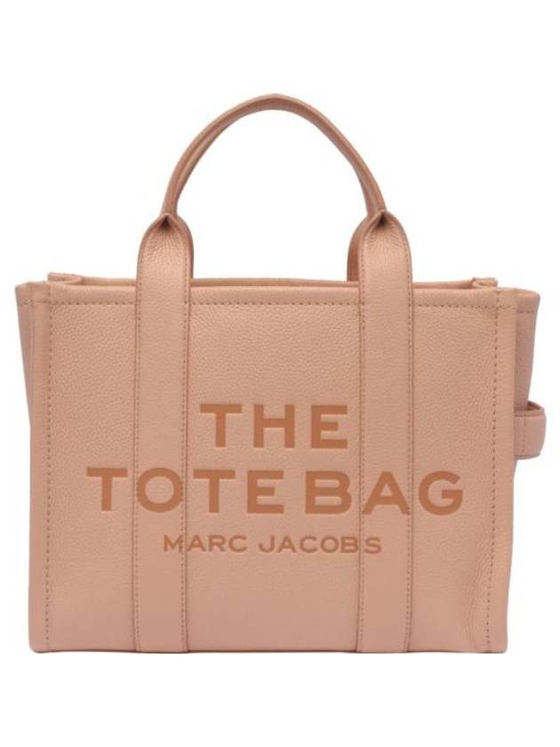 Logo Medium Leather Tote Bag Pink Rose - MARC JACOBS - BALAAN 1