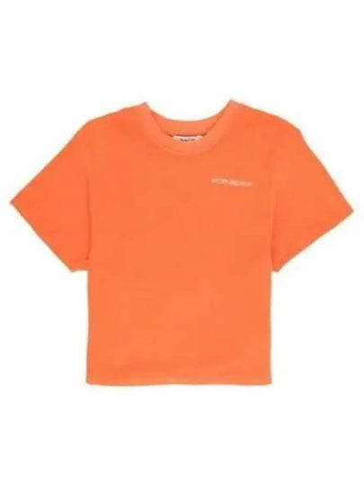 Embroidered Logo Short Sleeve T-Shirt Orange - SPORTY & RICH - BALAAN 2