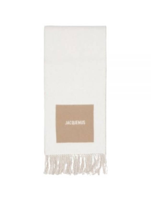 Logo Detail Fringe Muffler Beige - JACQUEMUS - BALAAN 2