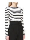 Women's Striped Viscose Long Sleeve T-Shirt Black White - MAX MARA - BALAAN 3