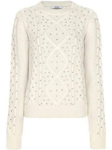 Ivory Onde Wool Cashmere Knit 001 1209754 - MAX MARA - BALAAN 1