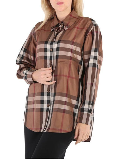 Burberry Ladies Carlota Silk Twill Printed Shirt In Brown, Brand Size 4 (US Size 2) - BURBERRY - BALAAN 2