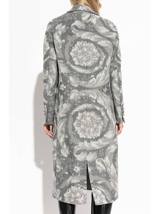 Versace Coat With Barocco Pattern, Women's, Grey - VERSACE - BALAAN 4