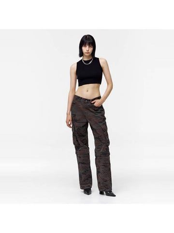 Unisex Camo Cargo Wide Pants Khaki - NUAKLE - BALAAN 1