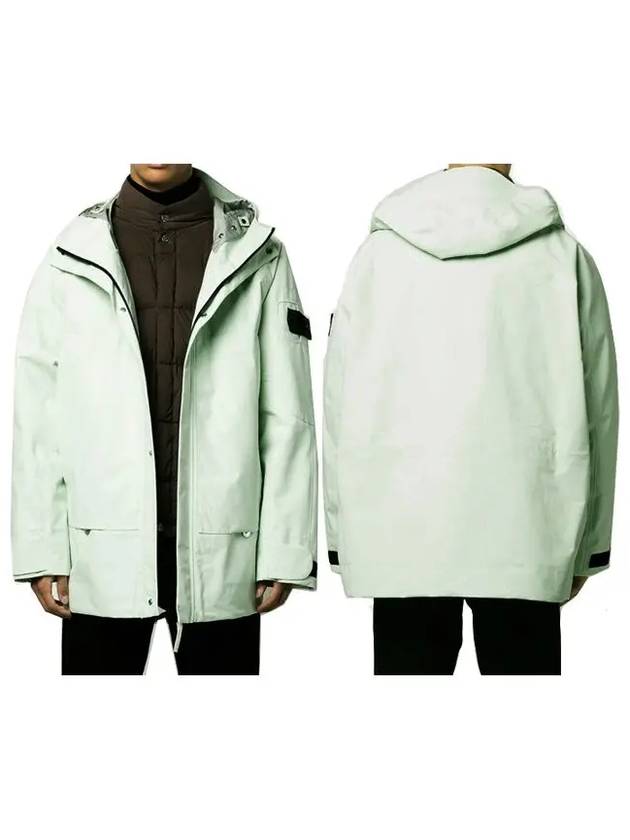 Men's Cocoon Logo Patch Parka Light Green - STONE ISLAND - BALAAN 2