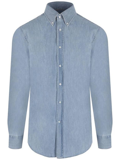 Denim Long Sleeve Shirt Light Blue - BRUNELLO CUCINELLI - BALAAN 2