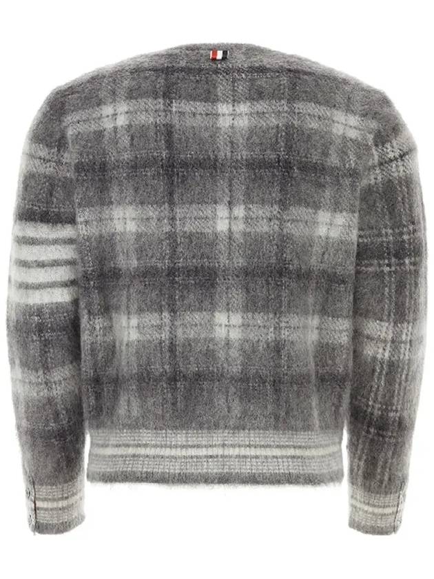 Check 4 Bar Mohair Knit Top Grey - THOM BROWNE - BALAAN 4