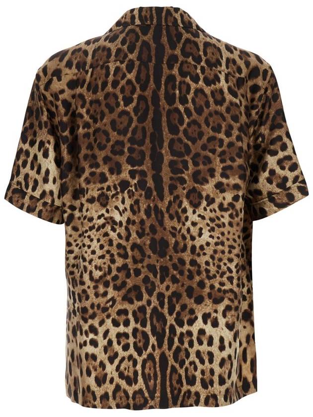 Brown Bowling Shirt With Cuban Collar And All-Over Leopard Print In Silk Man - DOLCE&GABBANA - BALAAN 2