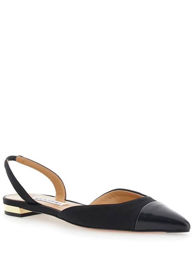 'Milanese' Black Slingback Ballet Flats In Grosgrain And Leather Woman - AQUAZZURA - BALAAN 2