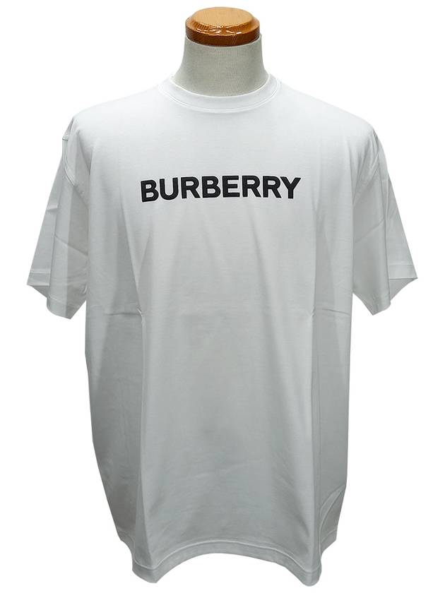 logo print cotton short sleeve t-shirt white - BURBERRY - BALAAN 2