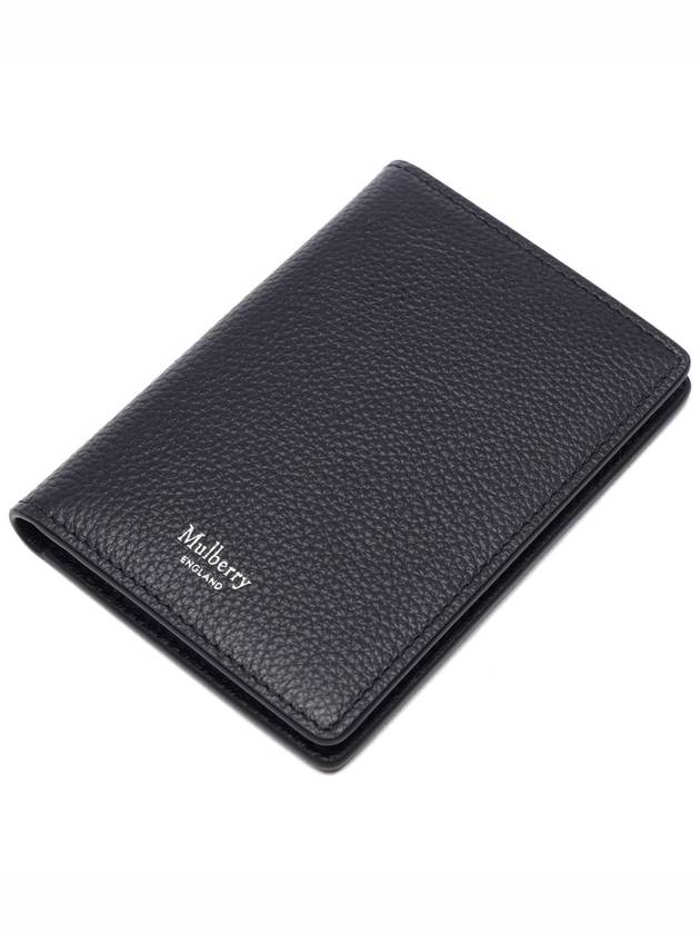 Logo Grained Leather Card Wallet Black - MULBERRY - BALAAN 6