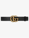 GG Marmont Buckle Leather Belt Black - GUCCI - BALAAN 3