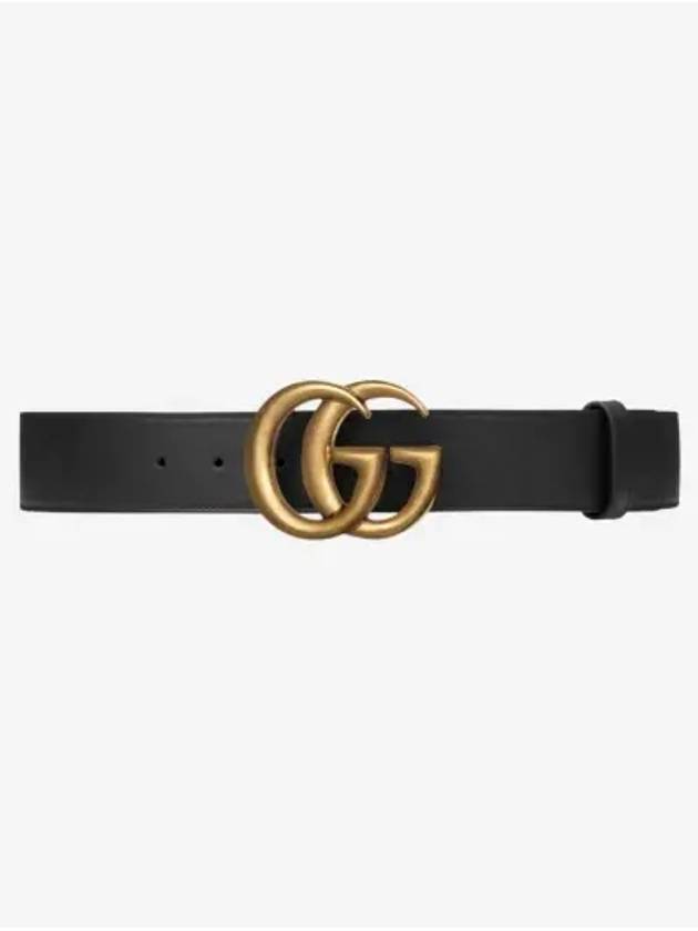 GG Marmont Buckle Leather Belt Black - GUCCI - BALAAN 3