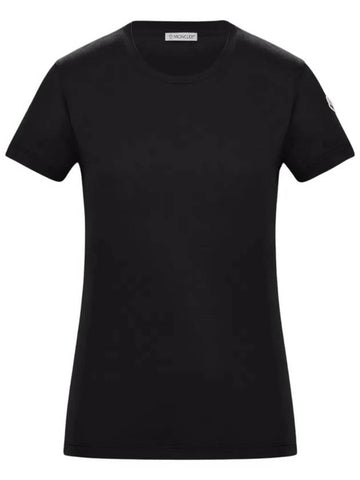 Logo Patch Black Women s Short Sleeve T Shirt 8C73200 V8058 - MONCLER - BALAAN 1