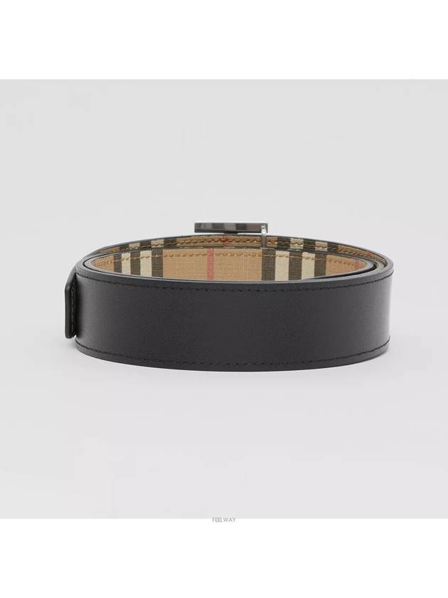 Reversible Monogram Motif Vintage Check Leather Belt Beige - BURBERRY - BALAAN 5