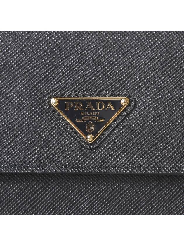 Triangle Logo Leather Mini Bag Black - PRADA - BALAAN 6